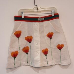 Vintage Poppy Print Mini Skirt HEAD